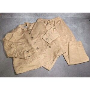 Vintage Blast Brand Womens Xl Button Up  L Pants Camel Colored Set Shoulder Pads